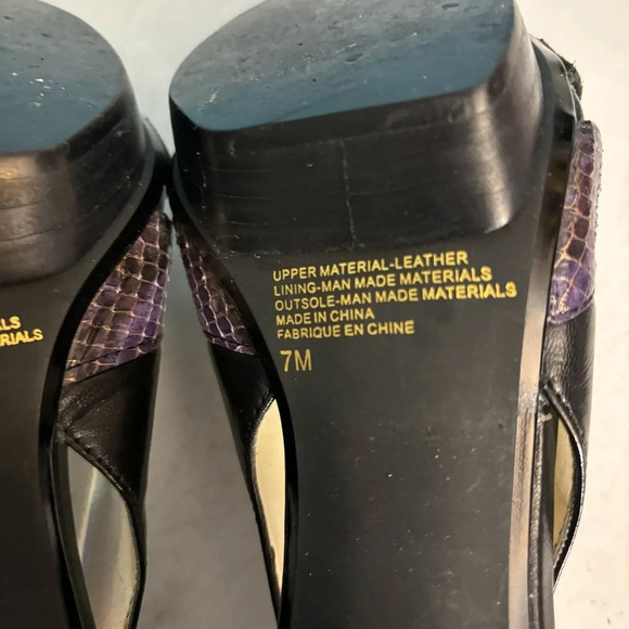 BNWOB Vianni collection women’s purple & black animal print stiletto heels 7 - Picture 9 of 13
